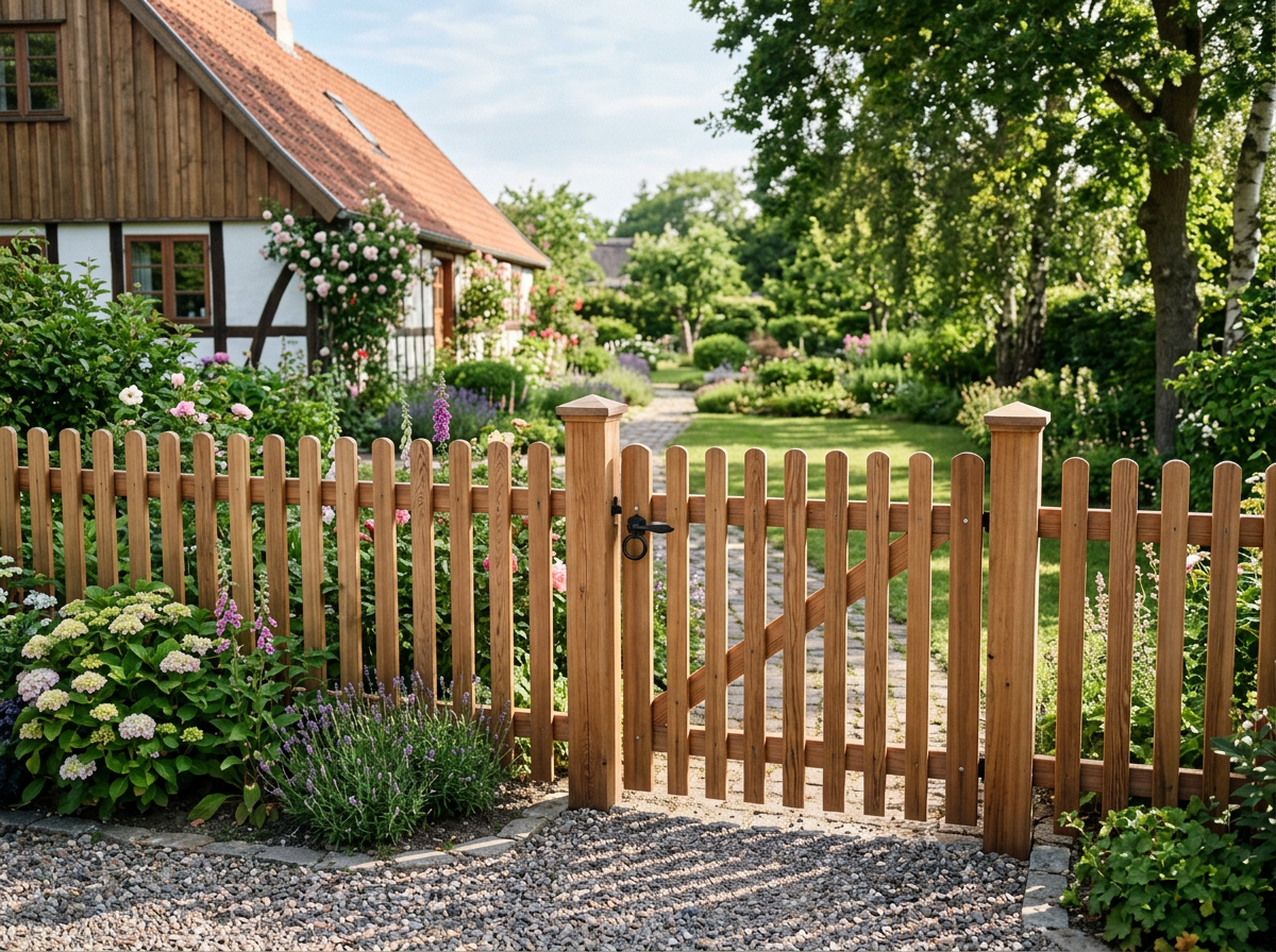 Page: Garten Zaun: Latten- oder Staketenzäune aus sibirischer Lärche. Context: Ausverkauft Tipp Vorg