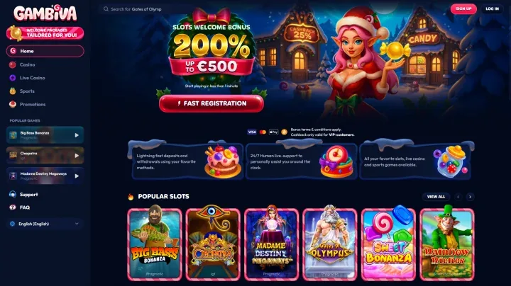 Screenshot der Website von Gambiva
